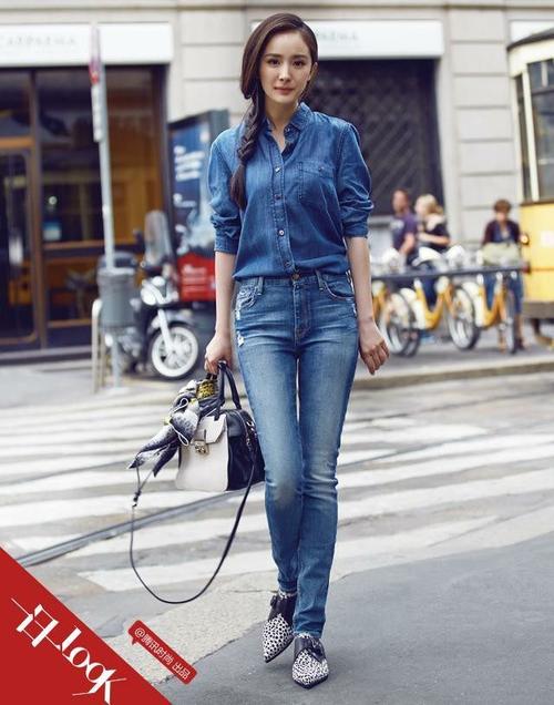 娱乐圈穿牛仔裤最美的女星,杨幂baby热巴颖宝上榜,允儿的o型腿太严重?