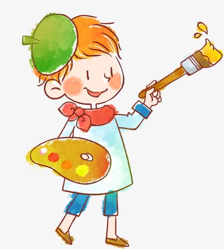 可爱画家手绘画盘