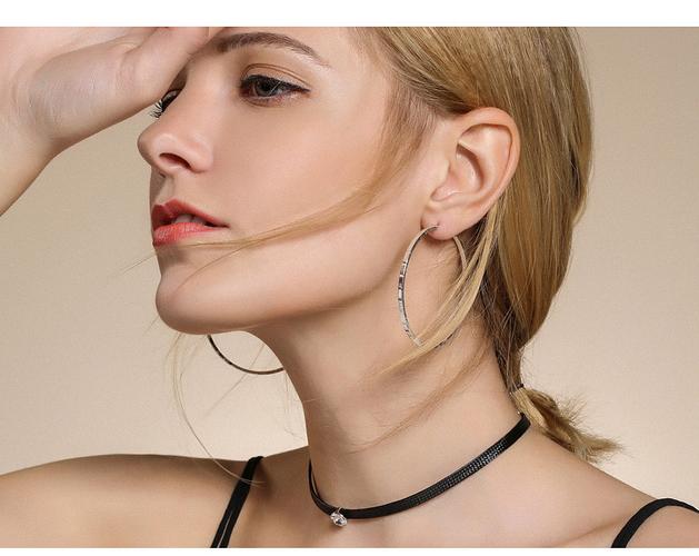 放心好店夸张大耳环女气质韩国简约纯银耳圈