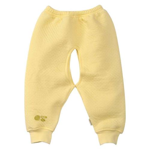 贝贝怡 婴儿服装男女宝宝裤子秋冬保暖婴儿开裆裤加厚冬装bb202 淡黄