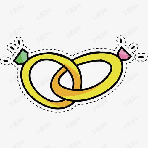 卡通可爱结婚对戒的素材免抠矢量素材对戒钻戒情侣戒指结婚戒指