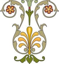 装饰图案—左右对称的枝条和花朵