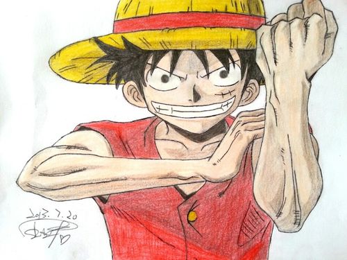 彩铅 手绘 路飞