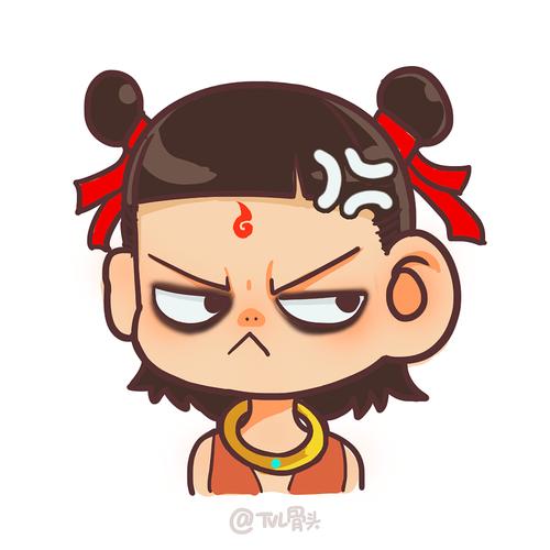 哪吒x敖丙q版漫画头像九连弹!
