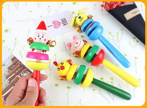 创意婴儿动物手摇铃 儿童木制卡通动物摇铃 宝宝早教益智玩具批发