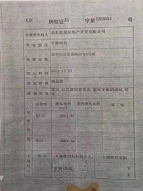 x京房权证昌字第599601号