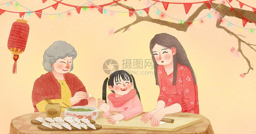 新年包饺子