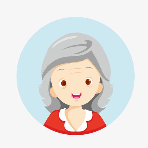 矢量开心奶奶头像