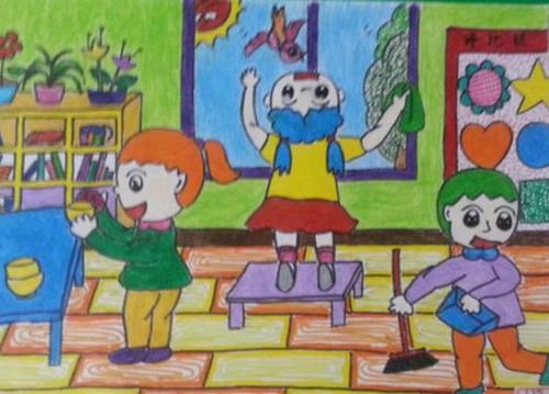 幼儿园场景儿童画图片大全有趣的幼儿园生活图画大全集