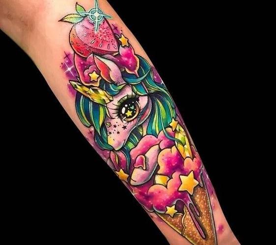 独角兽纹身29张专属女生的手臂独角兽纹身图案