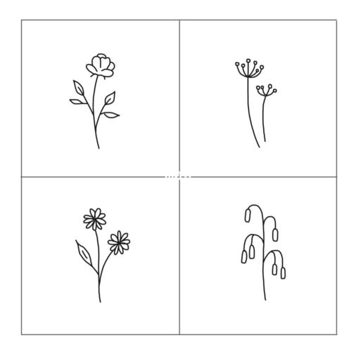 手帐素材之超简单花朵简笔画_手帐_简笔画_手帐素材_兴趣爱好_文具手