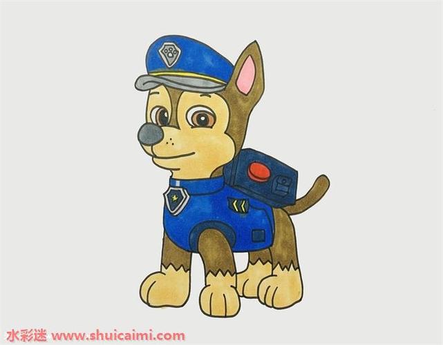 汪汪队阿奇简笔画的画法步骤图解