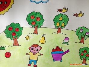 果园大丰收简笔画手抄报手抄报版面设计图