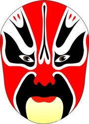 关公京剧脸谱矢量图