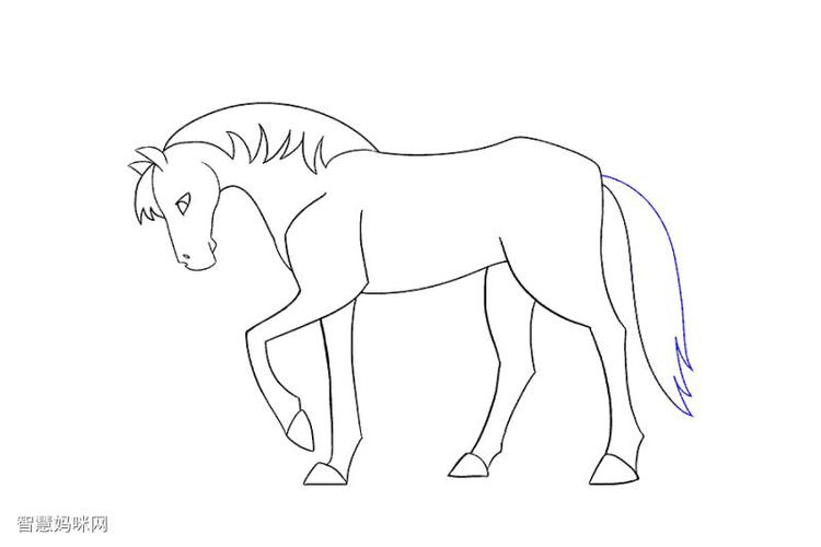 如何画一匹简单的马