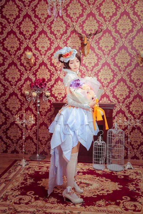 王者荣耀cos小乔纯白花嫁