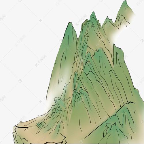 工笔画国画青山插画