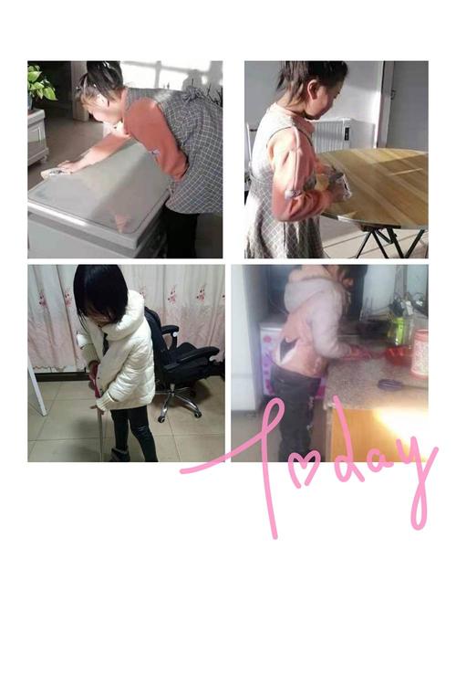 同学们在家里洗碗,扫地,拖地,清扫垃圾,干活像模像样,劳动尽显风采.