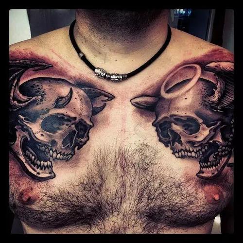 前胸贴背,素描的黑 - 纹身文化传媒