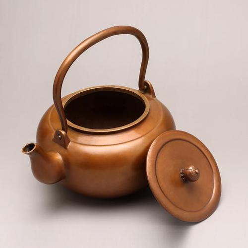 朱炳仁铜冰心玉壶茶壶紫铜铜壶茶具茶道礼品工艺品