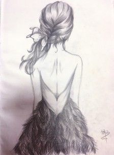 素描 人物背影 插画