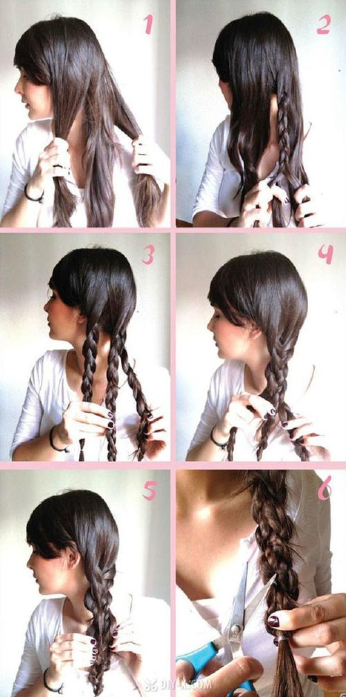 发型diy# 用三股辫编出三股辫_编发_婚礼现场_创意_小清新_三股辫