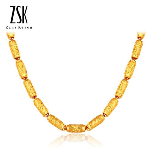 zsk珠宝 黄金项链男 足金项链999金项链男款全竹节男士项链黄金饰品送