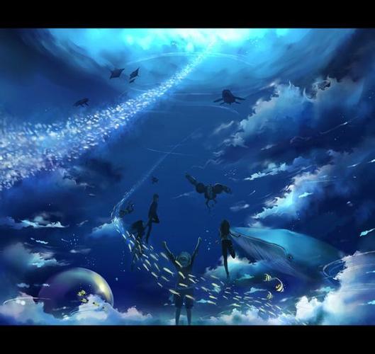 热血|友谊|梦幻|唯美|色彩|蓝色|海洋|动漫|梦幻海贼王|580x548像素