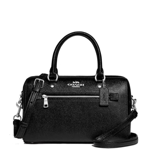蔻驰coachrowan波士顿涂层帆布配皮拉链款女士单肩包斜挎包手提包女包