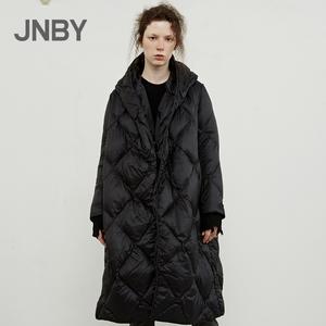 jnby/江南布衣2018冬新品连帽长款保暖羽绒服大衣外套女5h0701332