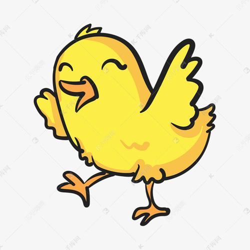 玩耍的小鸡仔插画
