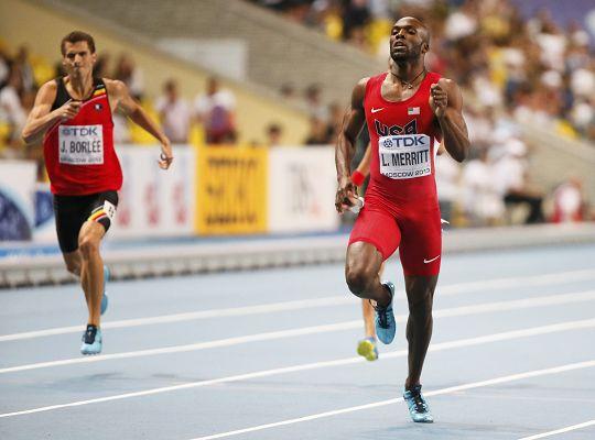 图文世锦赛梅里特400米夺冠遥遥领先