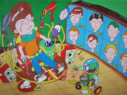 二等奖小学生科幻画《多功能自动理发椅》