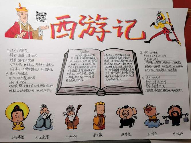 名著芬芳 纸短情长——北苑小学五(1)班"四大名著"主题手抄报活动