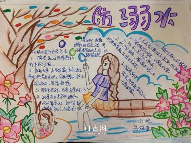 一年级关于防溺水的手抄报图片大全简单(2)