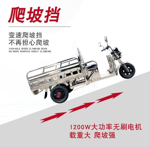 出口大功率高续航农用拉货搬运201/304不锈钢电动三轮车电动车