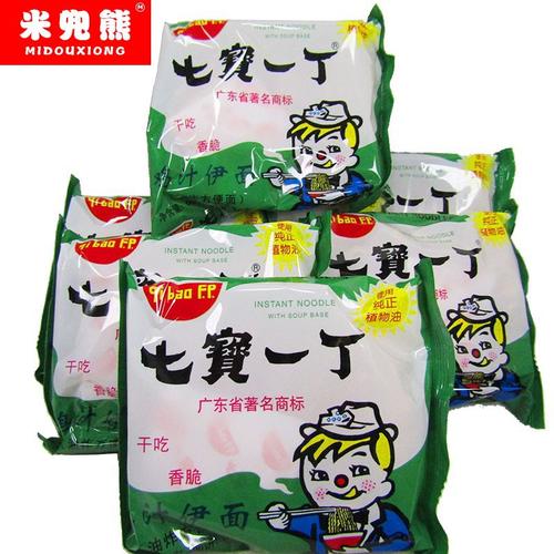 儿时回忆 广东特产 七宝一丁 鸡汁伊面 方便面 干脆面 整箱 批发