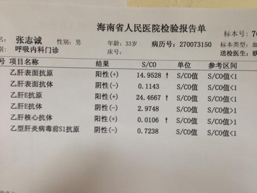 献血,提示乙肝病毒携带者,检查结果如图