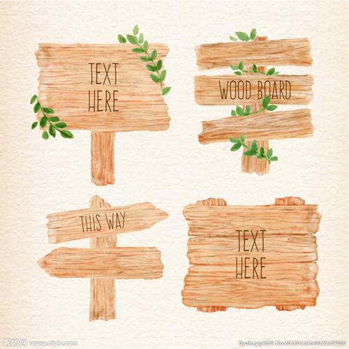 手绘木牌指示牌设计图__其他_广告设计_设计图库_昵图