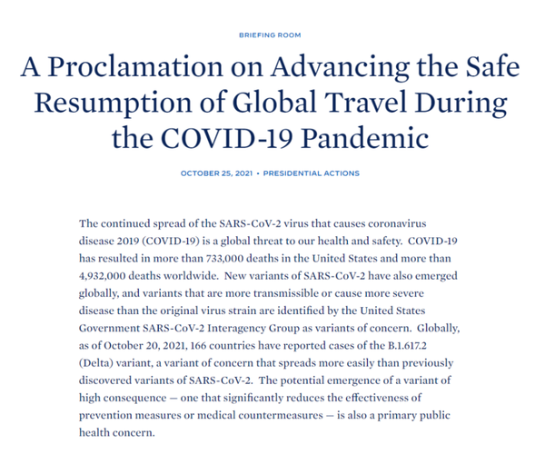 美国入境禁令更新122更新入境美国即将需要出发前一天检测
