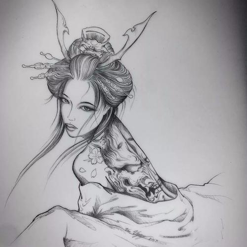 艺伎简笔画