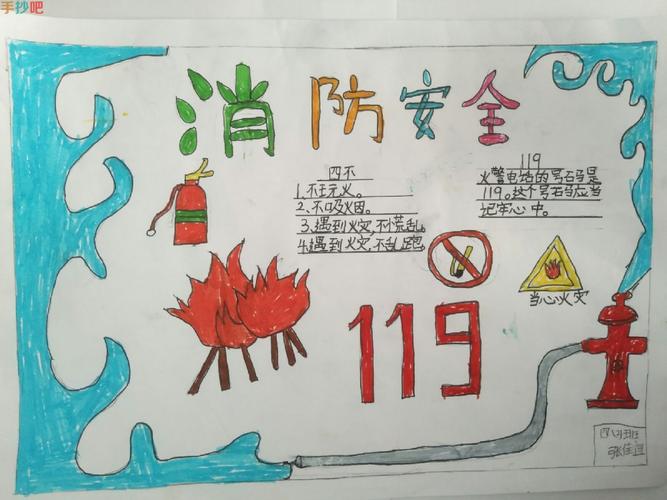四年级消防安全手抄报