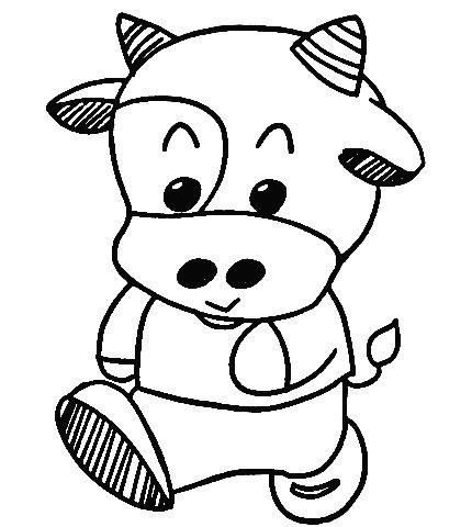 牛简笔画图片大全可爱