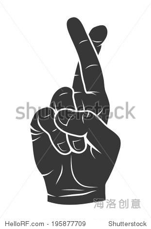 fingers crossed silhouette (hands with crossed fingers)