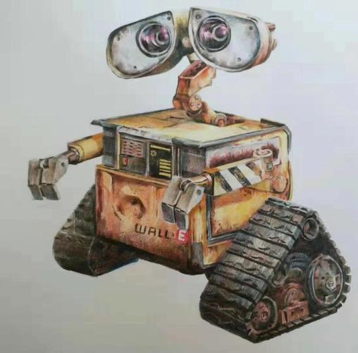 彩铅机器人瓦力_彩铅_手绘_文化_绘画