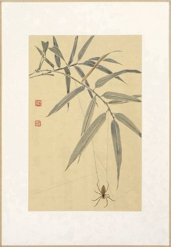 竹子,没骨花鸟画小品,竖幅国画