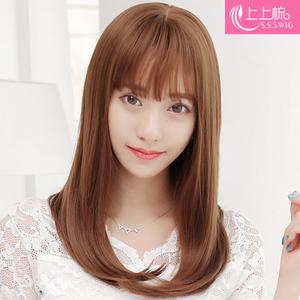 韩国空气薄刘海假发 女 长卷发大波浪短内扣梨花头长发型逼真包邮