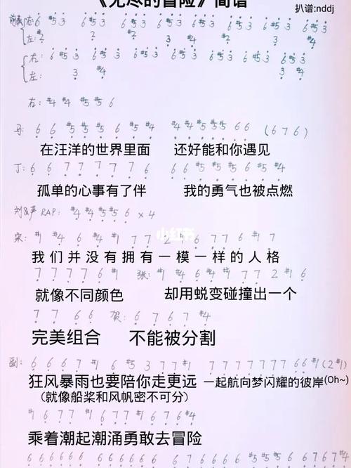 无尽的冒险tnt时代少年团简谱