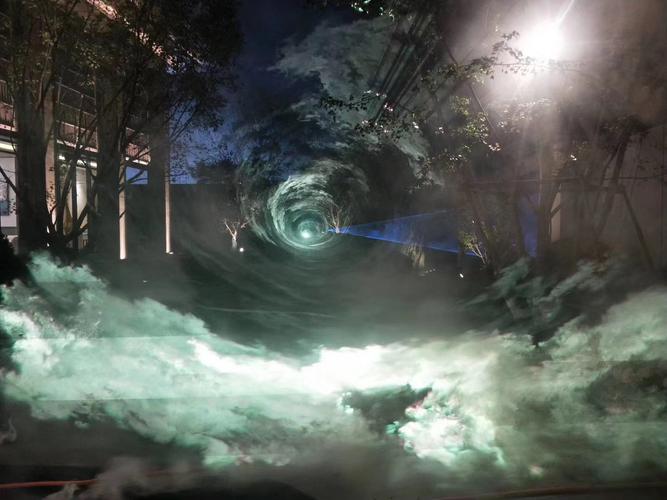 北极光星空夜景大功率户外激光烟雾投影