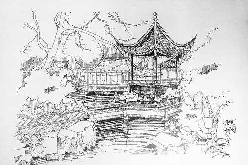西递/苏州园林写生